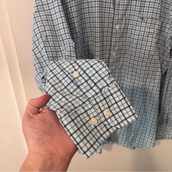 Tommy Bahama Siesta Key Button Down Checkered Long Sleeve Shirt Blue Vented XL - Picture 4 of 11